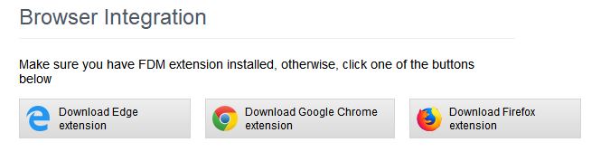 Microsoft Edge, Google Chrome, and Firefox browser installation buttons